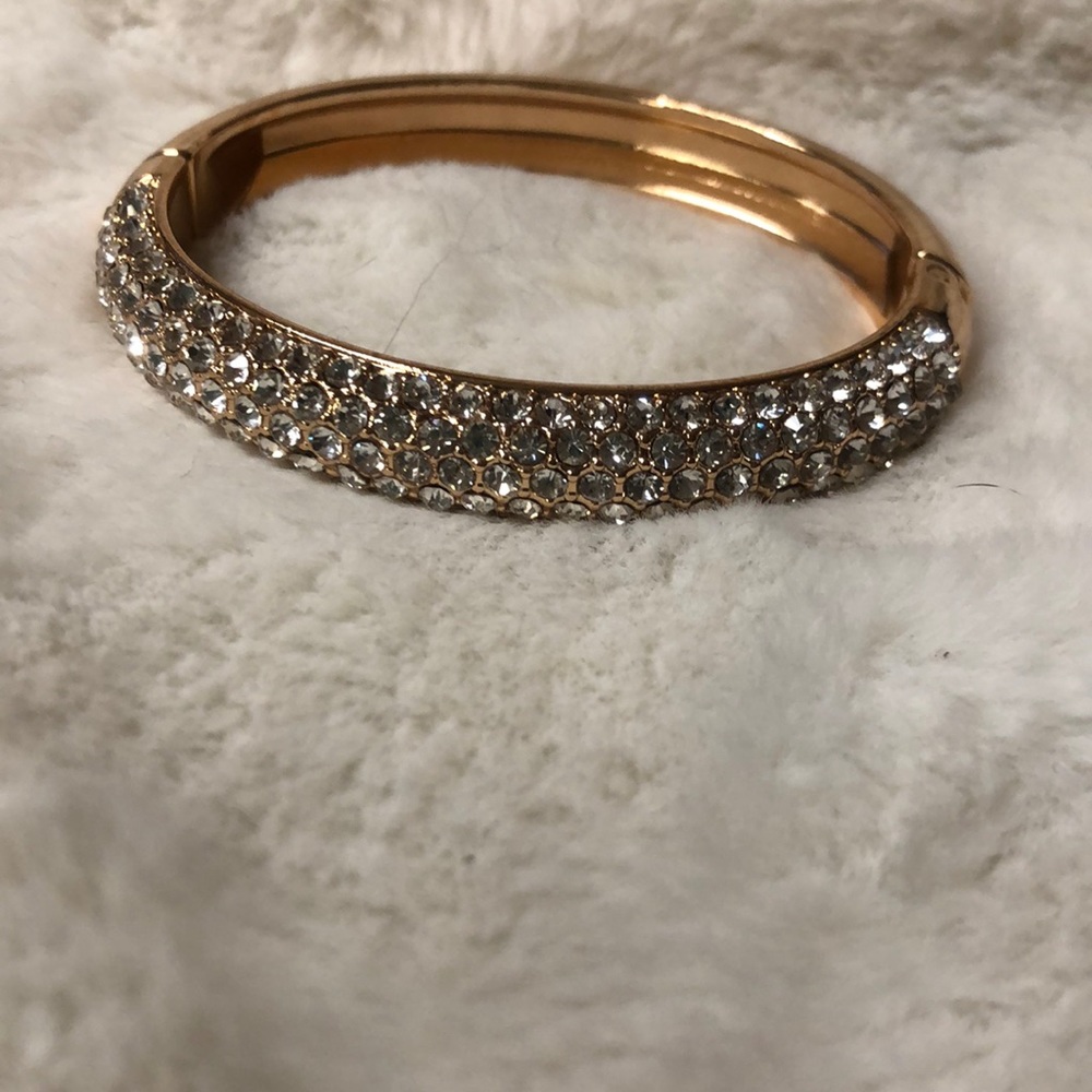 Crystal bangle Bracelet gold tone